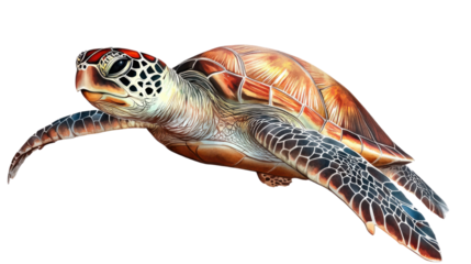 sea turtle isolated on white background
