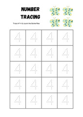 Make learning fun and engaging with this 4 Number Tracing Worksheet & Coloring Page! This printable worksheet is designed for toddlers, preschoolers, and kindergarten learners, helping them trace.