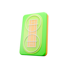 Cricket Pitch 3D Layout with Grass Texture