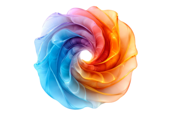 Colorful swirling pattern isolated on transparent background