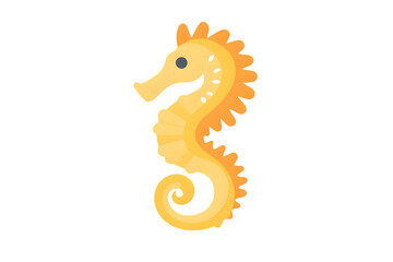 Fototapeta premium A vibrant seahorse illustration with bold colors and playful design ideal for marine life them