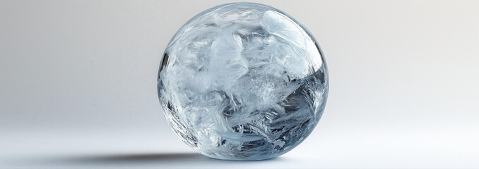 Ice on the empty space background.