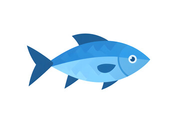 Obraz premium Stylized Blue Fish Illustration for Ocean Themes and Aquatic Designs