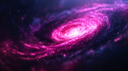 Fototapeta premium Pink and Purple Spiral Galaxy in Dark Space