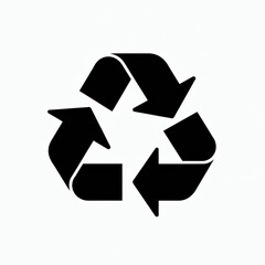 Clean black and white recycle logo for sustainability awareness and eco friendly graphics