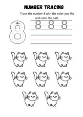 Introduce your child to the exciting world of numbers with this 8 Number Tracing Worksheet and Coloring Page! This fun and educational printable is designed for preschoolers, toddlers.