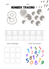 Introduce your child to the exciting world of numbers with this 8 Number Tracing Worksheet and Coloring Page! This fun and educational printable is designed for preschoolers, toddlers.