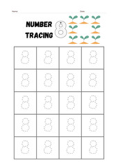Introduce your child to the exciting world of numbers with this 8 Number Tracing Worksheet and Coloring Page! This fun and educational printable is designed for preschoolers, toddlers.