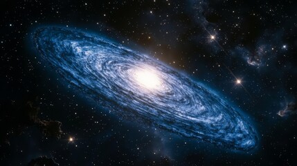 Obraz premium AGI Artificial general Intelligence Stunning spiral galaxy in deep space.