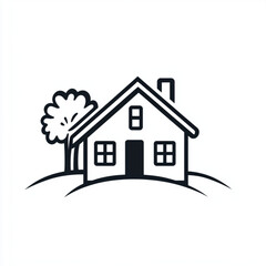 Clean and modern black home icon for real estate branding or UI