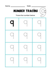 Make learning fun and engaging with this 9 Number Tracing Worksheet and Coloring Page! Designed for preschoolers, toddlers, and kindergarten learners, this printable worksheet helps kids.
