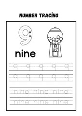 Make learning fun and engaging with this 9 Number Tracing Worksheet and Coloring Page! Designed for preschoolers, toddlers, and kindergarten learners, this printable worksheet helps kids.