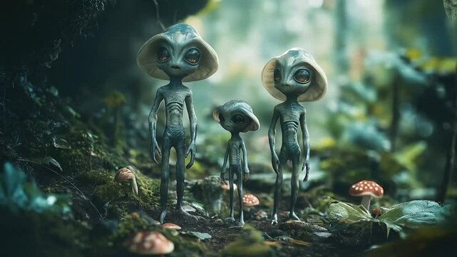The alien mushrooms glowed with an otherworldly luminescence, their vibrant colors and unusual shapes creating a surreal landscape on the distant planet.