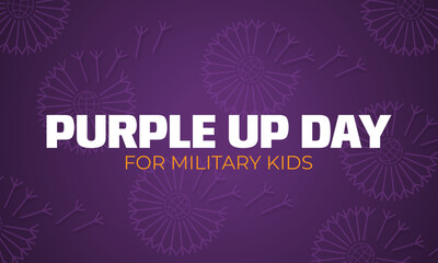 Happy Purple Up Day For Military Kids Background Design Illustration