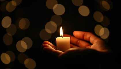 hand holding candle