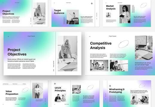 Pitch Deck Layout with Gradient Accent