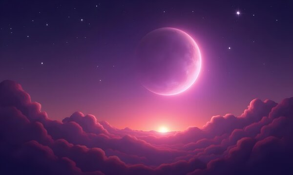 Celestial Portrayal of Hesperus, the Evening Star Personified, Shining in a Twilight Sky