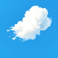 Single White Cloud, Minimalist Sky Background, Isolated Cumulus Cloud, Blue Sky Scene, AI Cloud Illustration, cloud, sky, blue, minimalist, cumulus