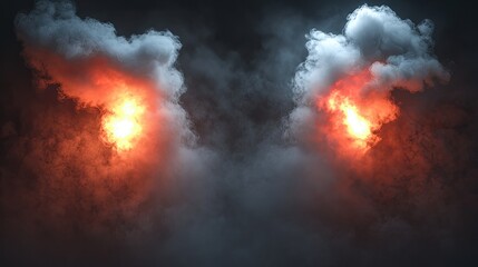 Fiery cloudscape, dark background, abstract art, dramatic lighting, for fantasy or sci-fi