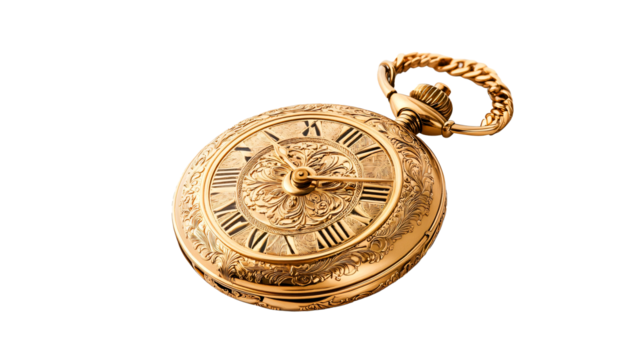 Golden Vintage Pocket Watch png