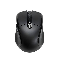 black computer mouse isolated on transparent background 