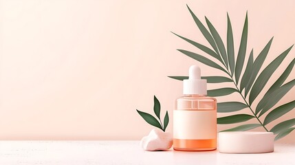 Eco-friendly skincare products nature-inspired setting lifestyle imagery tranquil environment