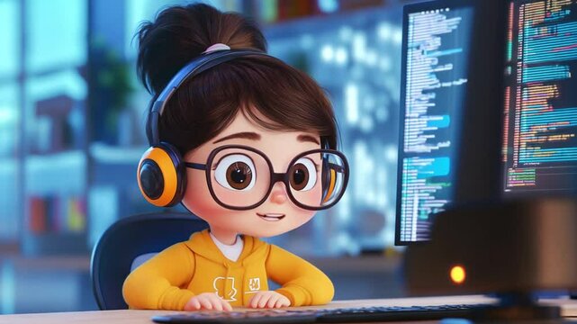 cartoon character cute Software Developer Videos 4K