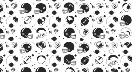 vector football pattern. Pattern ball and helmet
