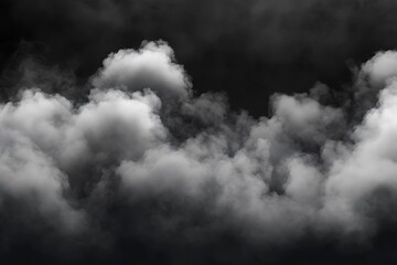 Obraz premium White cloud on black background.