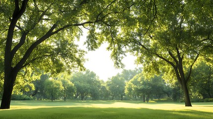 Fototapeta premium Nature's serenity eco-friendly landscape photography in a lush green environment