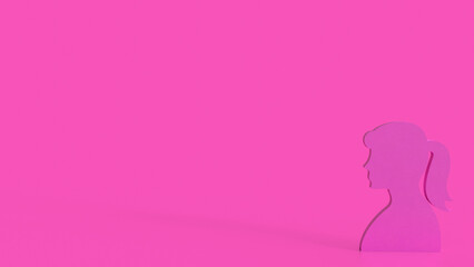 The Woman plat for female or  feminine concept 3d Rendering..