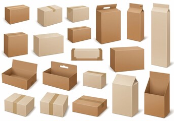 Obraz premium Collection of cardboard boxes