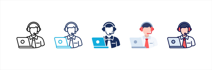 Online Support Multi Style Icon Set