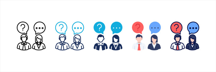 Faq Multi Style Icon Set