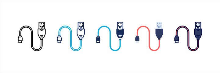 Hdmi Cable Multi Style Icon Set