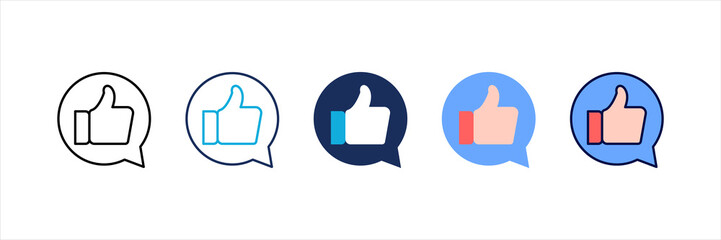 Thumbs Up Multi Style Icon Set