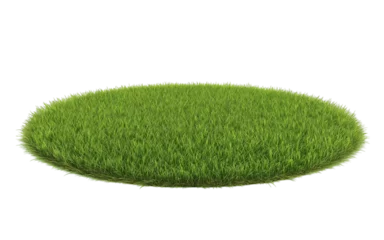 Crédence de cuisine en verre imprimé Patch of fresh green lawn grass, cut out