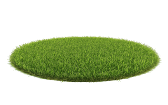 Patch of fresh green lawn grass, cut out