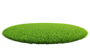 Patch of fresh green lawn grass, cut out