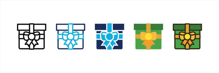 Gift Multi Style Icon Set