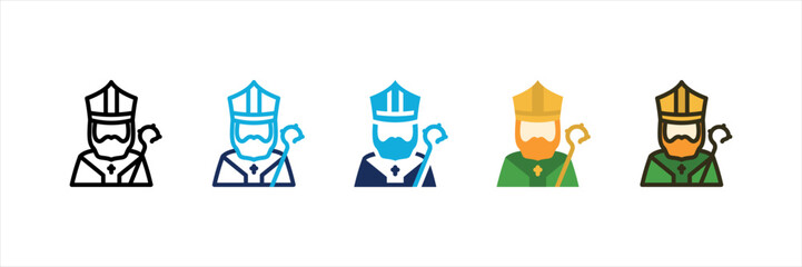 Saint Patrick Multi Style Icon Set