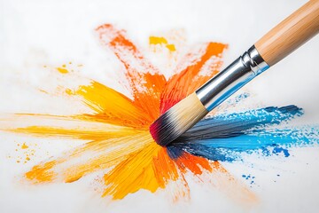 Obraz premium Paintbrush strokes for vibrant colors, art creation.