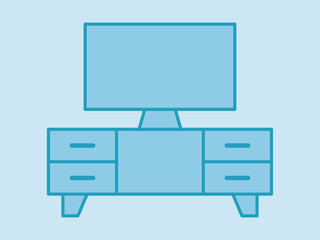 TV Table icon. Furniture and Interior vector icon concept. Simple vector line icon.