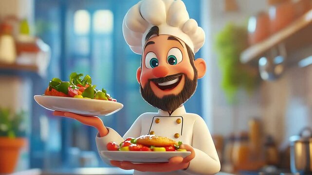 cartoon character cute Chef jobs Videos 4K