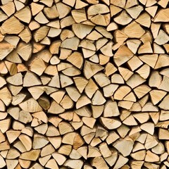 Detailed Stack of Firewood, Natural Wood Texture Background