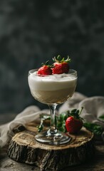 dessert with strawberry