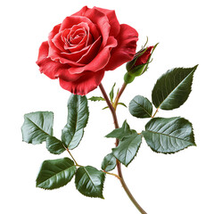 red rose isolated on white