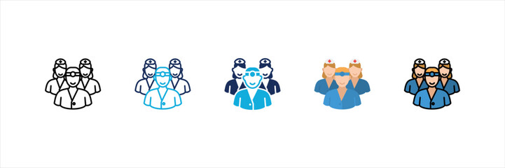 Medical Team Multi Style Icon Set