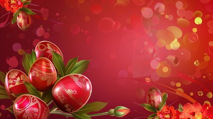 Easter Rose Red Background: Igniting Spring Passion and Constructing a Dreamy Celebration Stage