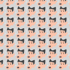 seamless pattern with funny faces